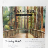Invitation Trois Volets Mariage en Forêt de Séquoias Rustique (Intérieur en premier)