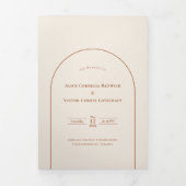 Invitation Trois Volets Mariage en ivoire Boho Arch (Page de couverture)