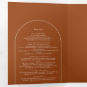 Invitation Trois Volets Mariage en terre cuite Boho Arch simple (Intérieur en premier)