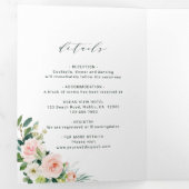 Invitation Trois Volets Mariage floral à fleurs blanches (Intérieur en premier)
