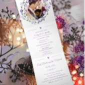 Invitation Trois Volets Mariage floral Améthyste Orchidée violet Lilac Peo