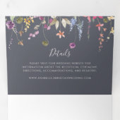 Invitation Trois Volets Mariage floral bleu classique (Intérieur en premier)