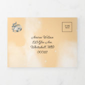 Invitation Trois Volets Mariage floral de la Lune bleue (Page de couverture)