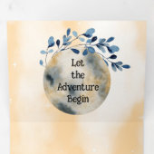 Invitation Trois Volets Mariage floral de la Lune bleue (Intérieur en premier)