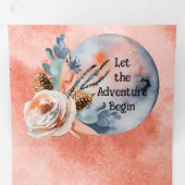 Invitation Trois Volets Mariage floral de la Lune bleue (Intérieur en premier)