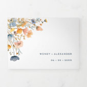 Invitation Trois Volets Mariage floral élégant tout en un (Page de couverture)