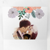 Invitation Trois Volets Mariage Floral Lavande Rose Pêche (Intérieur en premier)