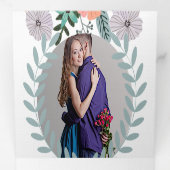 Invitation Trois Volets Mariage Floral Lavande Vert Menthe Amour Péché (Intérieur en premier)