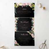 Invitation Trois Volets Mariage Floral rose Gold Spring (Intérieur)