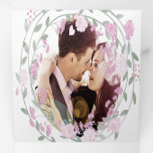 Invitation Trois Volets Mariage Floral Rose Pâle Élégant (Intérieur en premier)