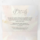 Invitation Trois Volets Mariage Floral Rose Pâle Élégant  (Intérieur en premier)