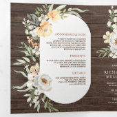 Invitation Trois Volets Mariage Floral Rustique Grange Bois Boho Earthy Pe (Intérieur en premier)