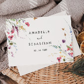 Invitation Trois Volets Mariage floral sauvage classique