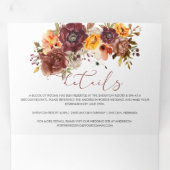 Invitation Trois Volets Mariage floral Splendor d'automne | (Intérieur en premier)