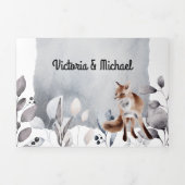 Invitation Trois Volets Mariage forestier cool (Page de couverture)