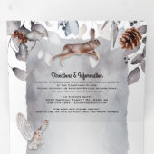 Invitation Trois Volets Mariage frais dans une forêt champêtre (Intérieur en premier)