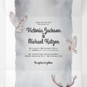 Invitation Trois Volets Mariage frais dans une forêt champêtre (Intérieur au milieu)