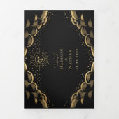 Invitation Trois Volets Mariage Gold Sun et Moon Tarot Card (Page de couverture)