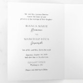 Invitation Trois Volets Mariage intemporel noir et blanc classique (Intérieur en premier)