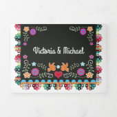Invitation Trois Volets Mariage mexicain Fiesta Papel Picado (Page de couverture)