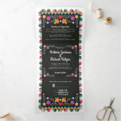 Invitation Trois Volets Mariage mexicain Fiesta Papel Picado (Intérieur)