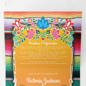 Invitation Trois Volets Mariage mexicain Rug et Mariage floral (Intérieur en premier)