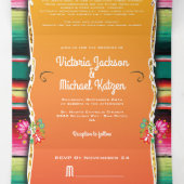 Invitation Trois Volets Mariage mexicain Rug et Mariage floral (Intérieur au milieu)