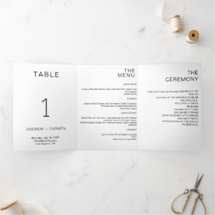 Invitation Trois Volets Mariage minimaliste en lieu et place des faveurs d