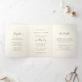 Invitation Trois Volets Mariage moderne à la crème simple (Intérieur)