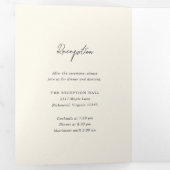 Invitation Trois Volets Mariage moderne à la crème simple (Intérieur en premier)