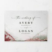 Invitation Trois Volets Mariage Moderne Abstrait Aquarelle Terre Rose Rose (Page de couverture)