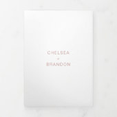 Invitation Trois Volets Mariage Moderne avec Monogramme Rose (Page de couverture)