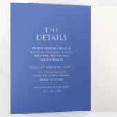 Invitation Trois Volets Mariage moderne Bleu élégant (Intérieur en premier)
