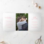 Invitation Trois Volets Mariage moderne Chic Pink (Intérieur)