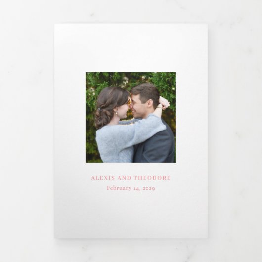 Invitation Trois Volets Mariage moderne Chic Pink (Page de couverture)