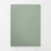Invitation Trois Volets Mariage Moderne Code QR Photo Vert Sauge Simple (Page de couverture)