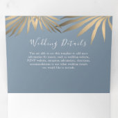 Invitation Trois Volets Mariage Moderne de Plage Bleue (Intérieur en premier)