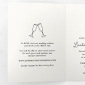 Invitation Trois Volets Mariage Moderne Dessins à Main (Intérieur en premier)