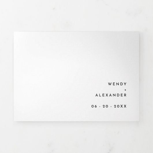 Invitation Trois Volets Mariage moderne en gras tout en un (Page de couverture)