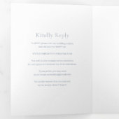 Invitation Trois Volets Mariage moderne et élégant, bleu outresque (Intérieur en premier)