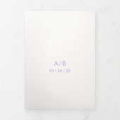 Invitation Trois Volets Mariage moderne lilas élégant (Page de couverture)