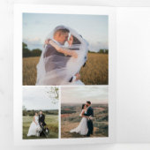 Invitation Trois Volets Mariage moderne merci multi photo collage carte (Intérieur en premier)