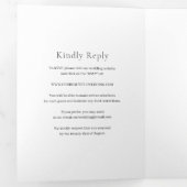 Invitation Trois Volets Mariage moderne noir élégant (Intérieur en premier)