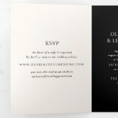 Invitation Trois Volets Mariage Moderne Noir Simple (Intérieur en premier)