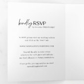 Invitation Trois Volets Mariage moderne photo noir et blanc chic (Intérieur en premier)