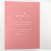Invitation Trois Volets Mariage moderne rose élégant (Intérieur en premier)