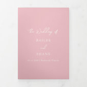 Invitation Trois Volets Mariage moderne rose simple (Page de couverture)