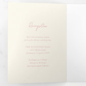Invitation Trois Volets Mariage moderne rose simple (Intérieur en premier)