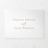 Invitation Trois Volets Mariage Monogramme Doré (Page de couverture)