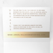 Invitation Trois Volets Mariage Monogramme Or (Intérieur en premier)